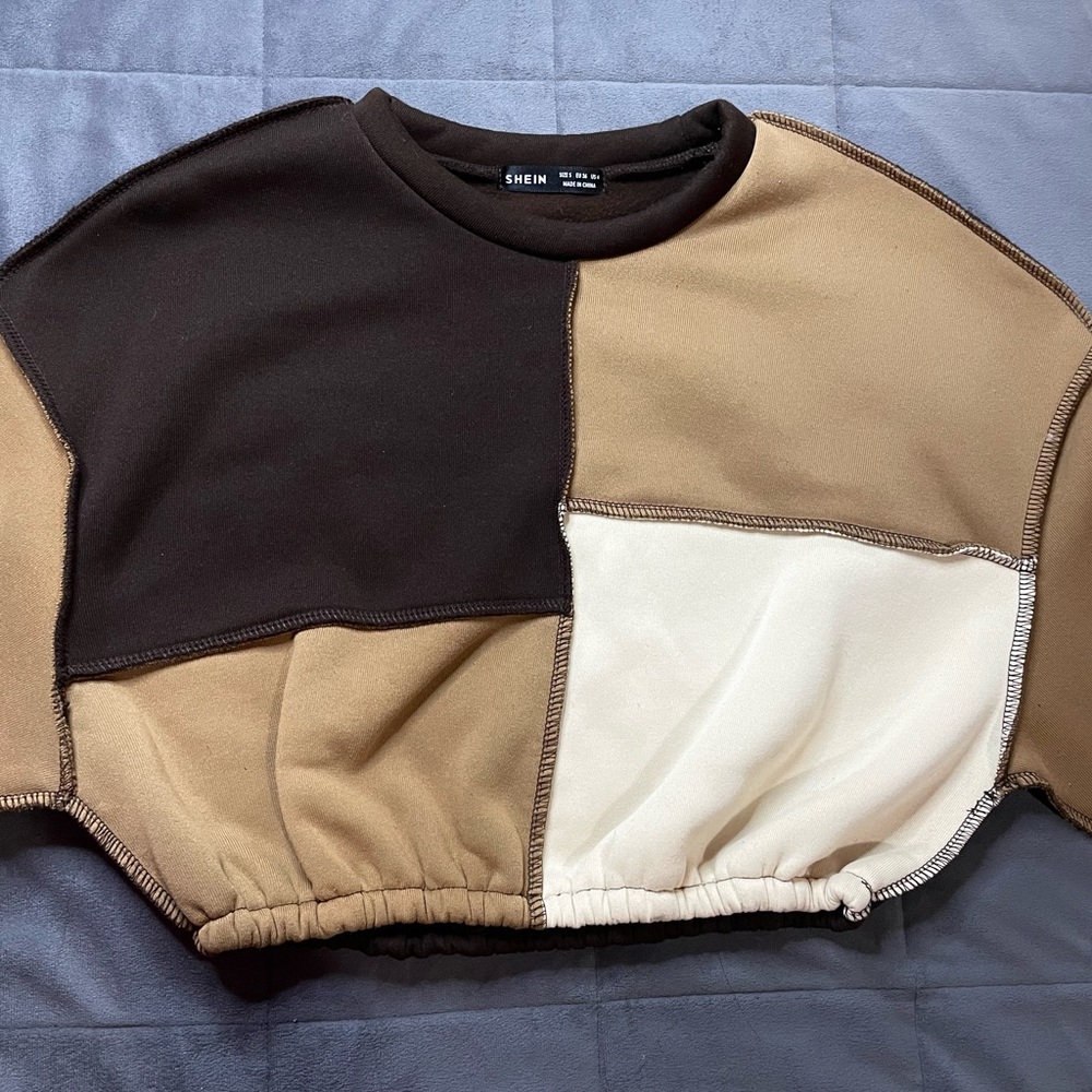 SHEIN Brown Sweatshirt- Multicolored